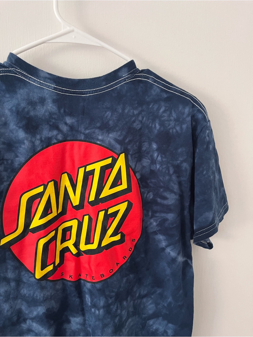 Santa Cruz Skateboards Blue Tie Dye Logo Tee T Shirt Men’s Medium - Picture 8 of 10